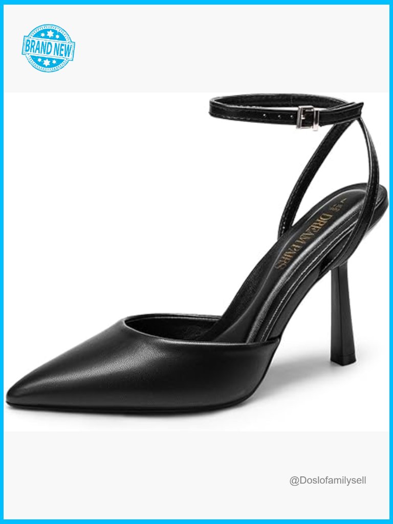 Closed Toe Ankle Strap Stiletto Heels Elegant Party Wedding Dress Pumps